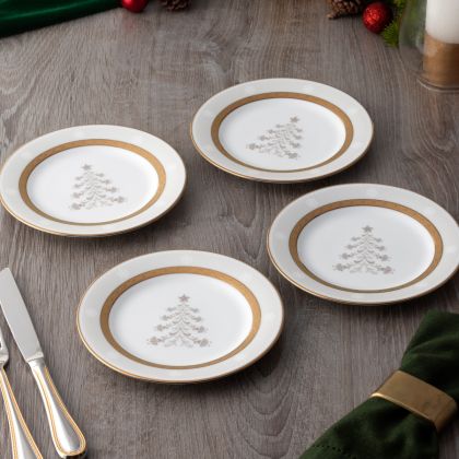Appetizer Plate, Holiday Tree, 6 1/4", Set of 4