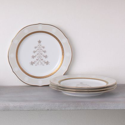 Accent Plates - Tree, Scalloped, 9", Set of 4