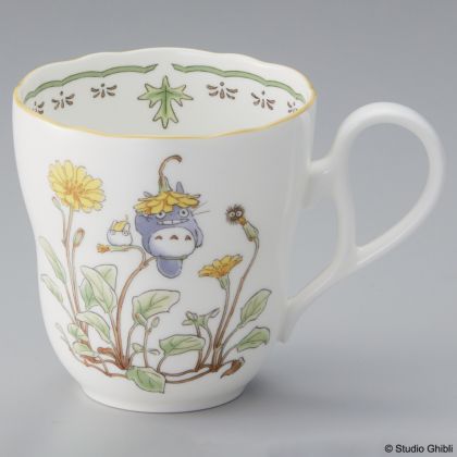 Scalloped Mug, 13 oz., Dandelions