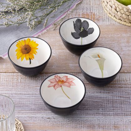 Bowl, Floral Mini, Set of 4, 4"