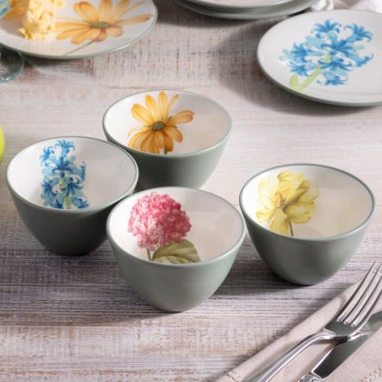 Bowl, Floral Mini, Set of 4, 4"