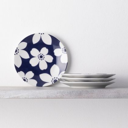 Plates, Floral Appetizer, Set of 4, 6 1/2" 