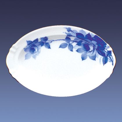 Blue Rose Oval Platter, 12"
