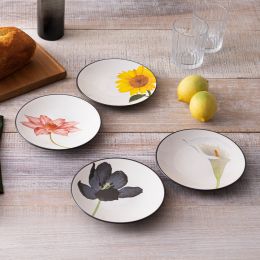 Plates, Floral Appetizer, 6 1/4", Set of 4