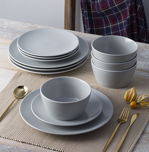Grey on Grey Swirl | Casual Dinnerware